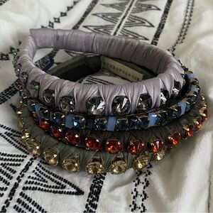 4 Anthropologie gem jeweled headbands